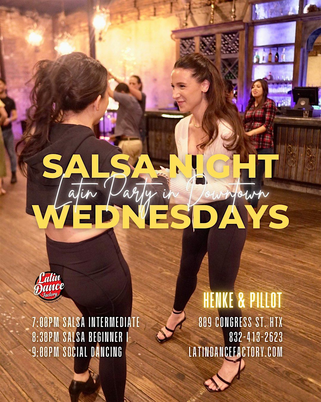 Salsa Lessons for Beginners. Wednesday at 8:30p in Houston 08\/13