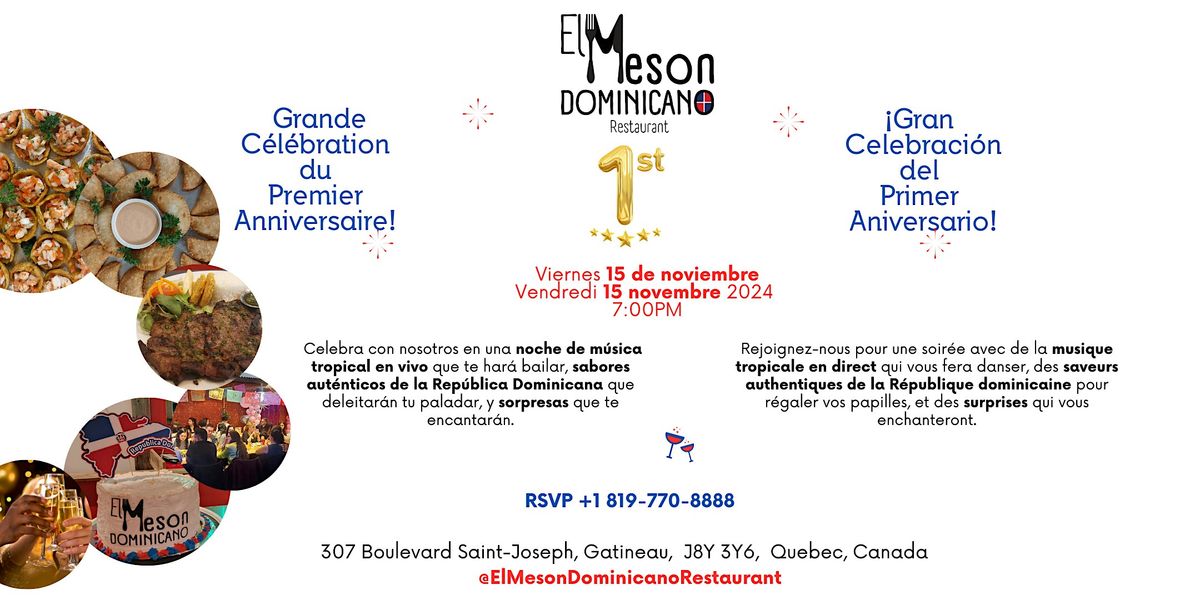 Grande C\u00e9l\u00e9bration 1er Anniversaire d'El Meson Dominicano Rest Musique