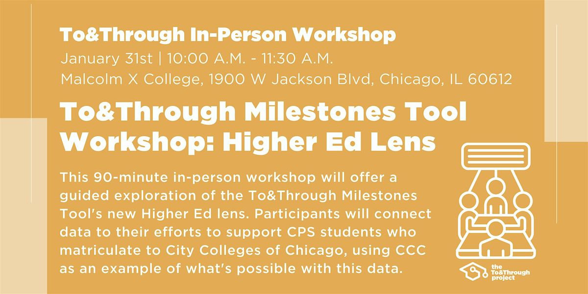 To&Through Milestones Tool Workshop: Higher Ed Lens