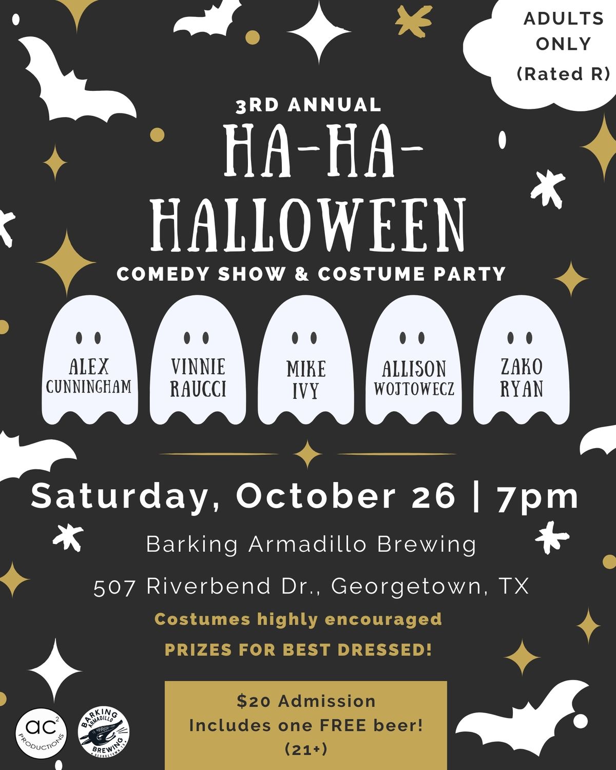 HA-HA-Halloween Comedy Show & Costume Party at Barking Armadillo