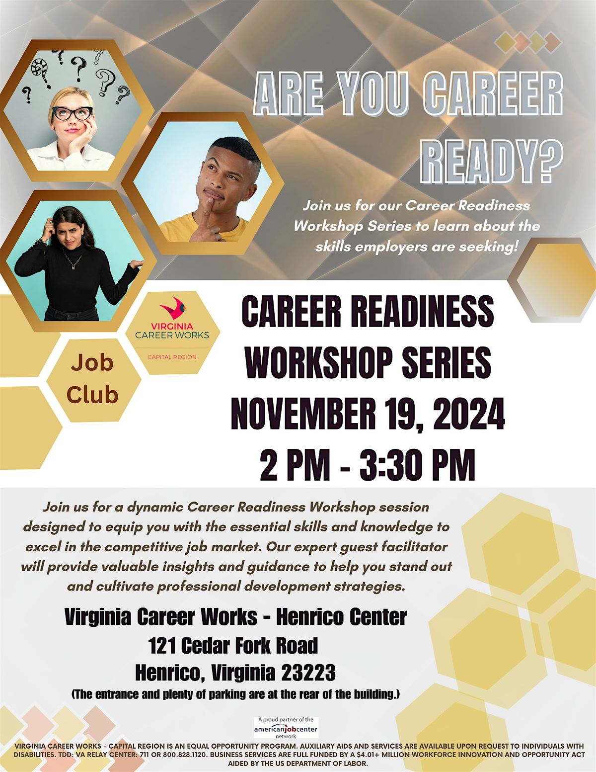 Virginia Career Works - Henrico - November 2024 Career Readiness Workshop