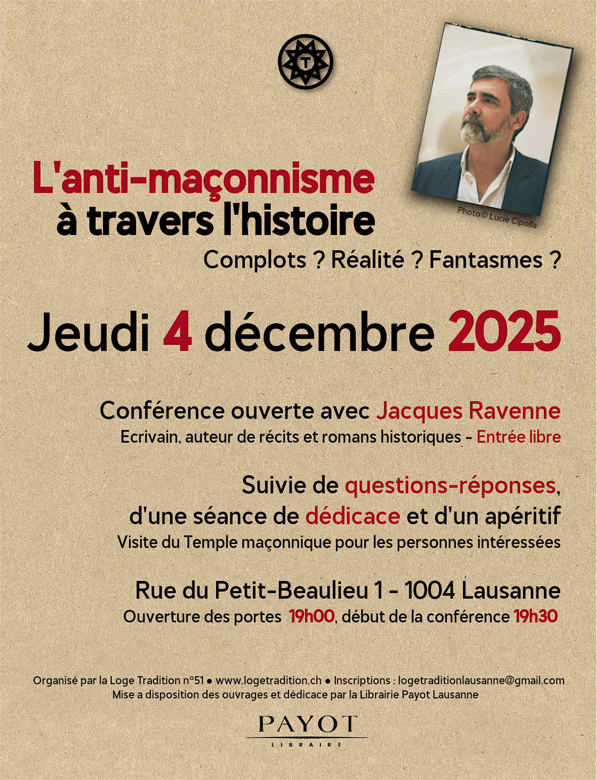 Conf\u00e9rence ouverte avec Jacques Ravenne