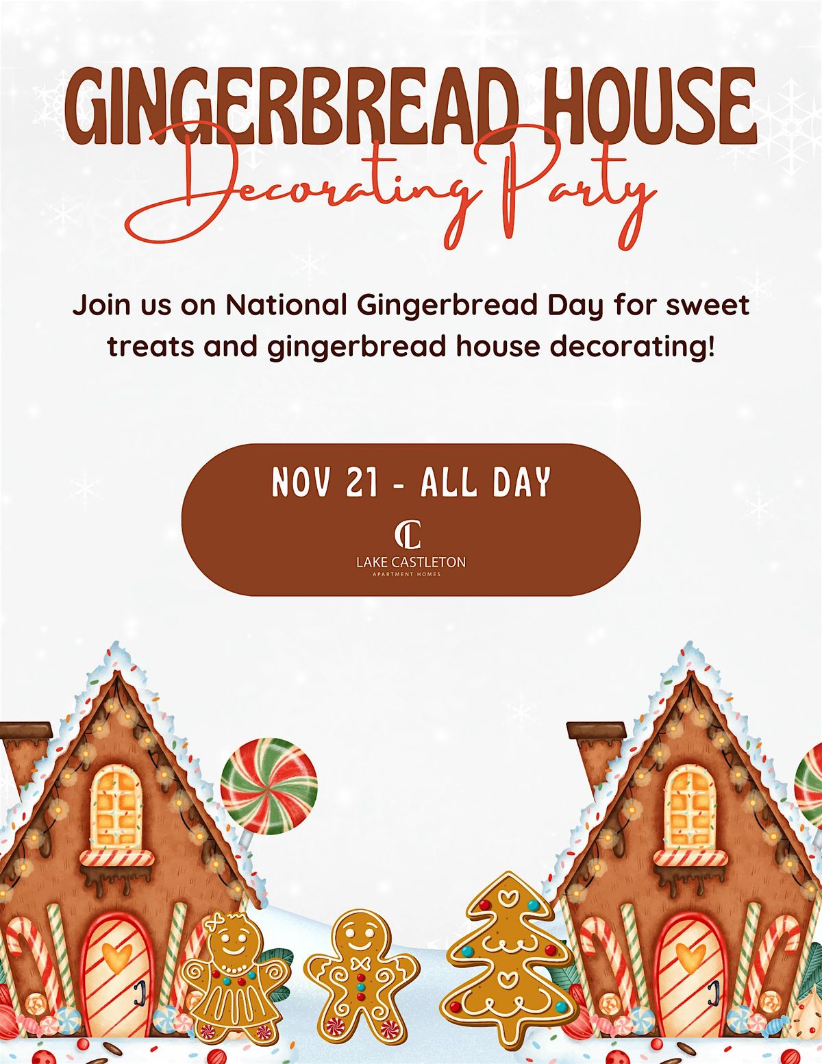 Lake Castleton Gingerbread House Decorating Party