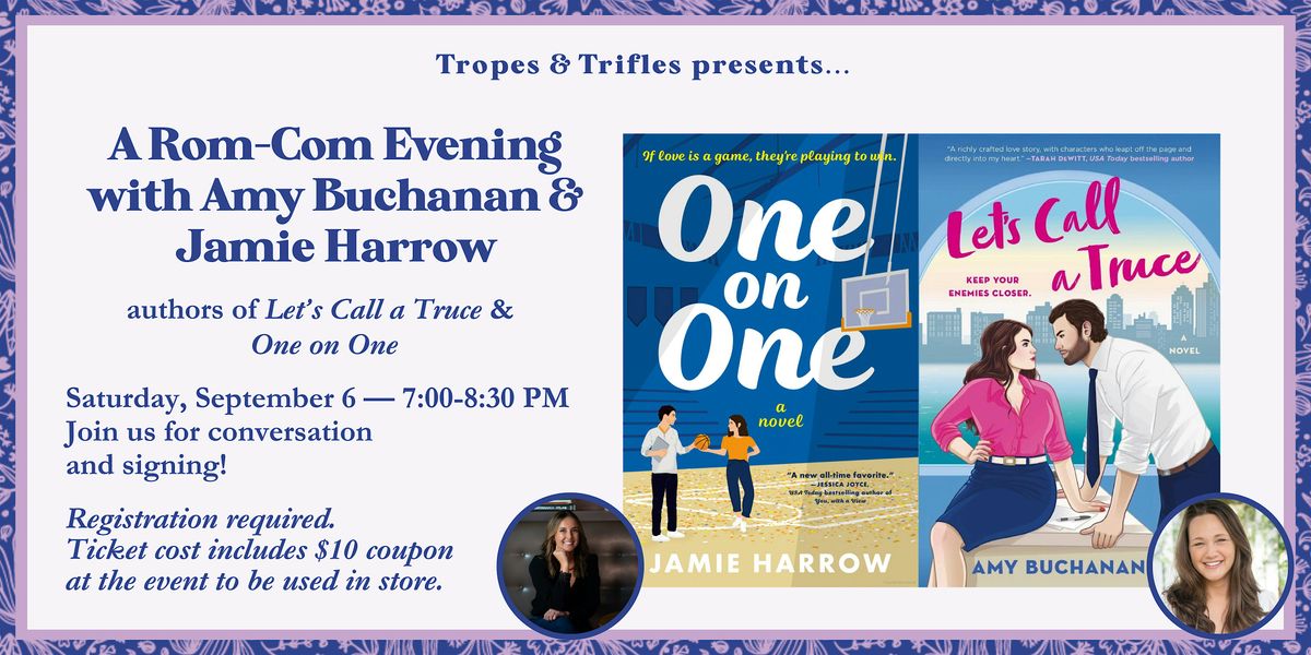 A Rom-Com Evening with Amy Buchanan & Jamie Harrow!