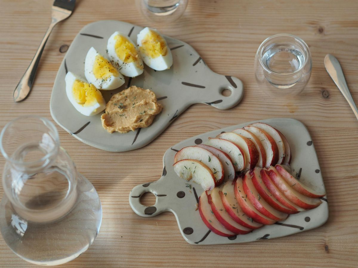 Clay as canvas: Slab inlay snack platter