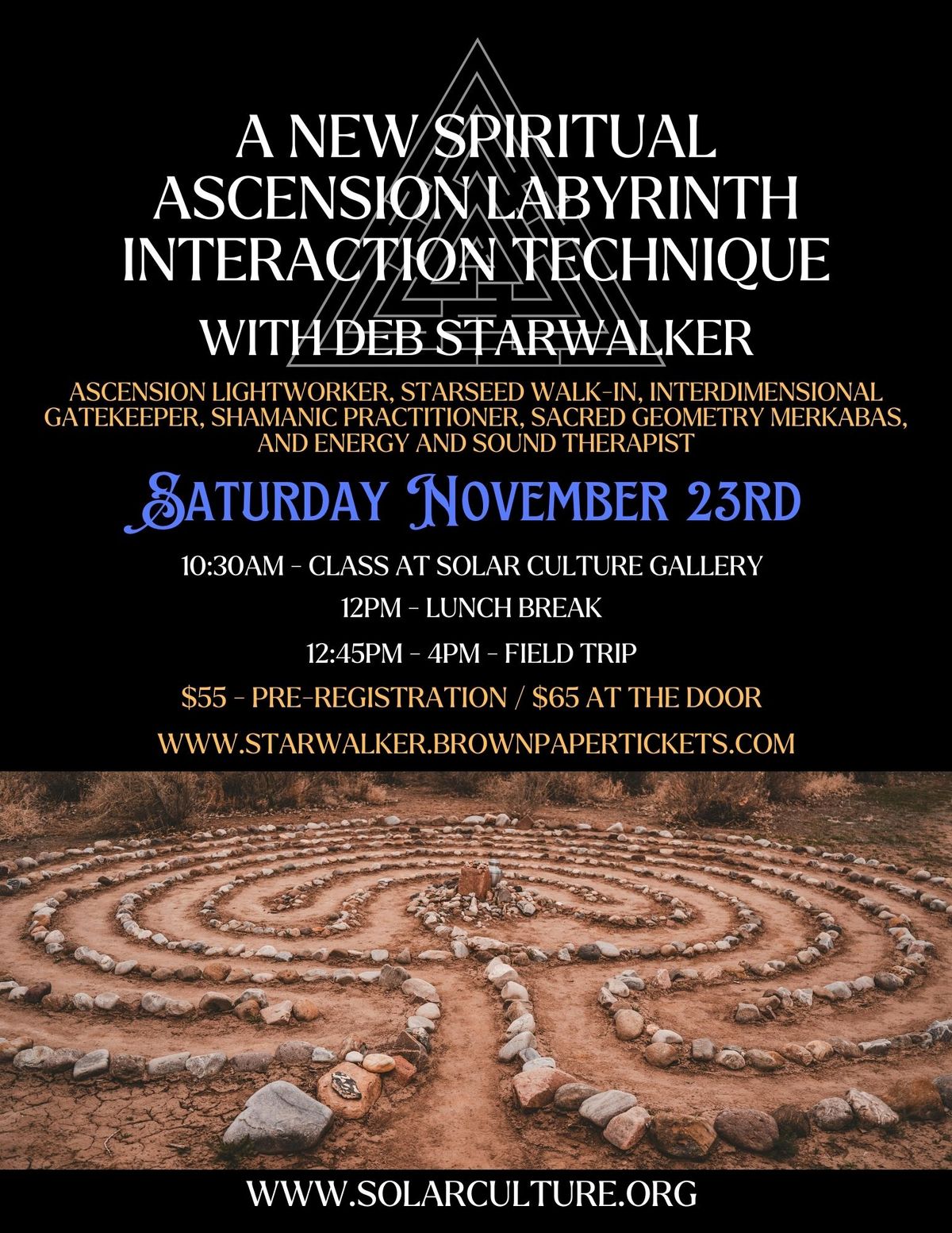 A New Spiritual Ascension Labyrinth Interaction Technique by Deb Starwalker in Tucson, AZ