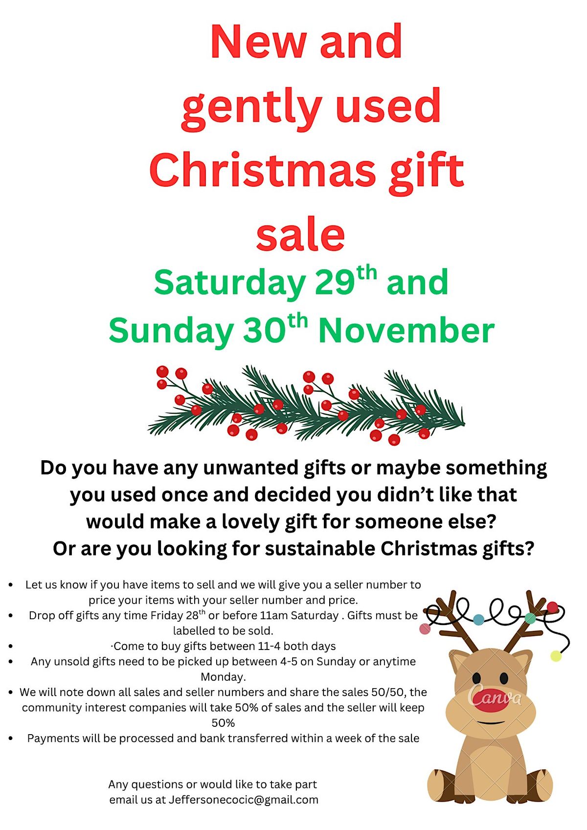 New and gently used Christmas gift sale