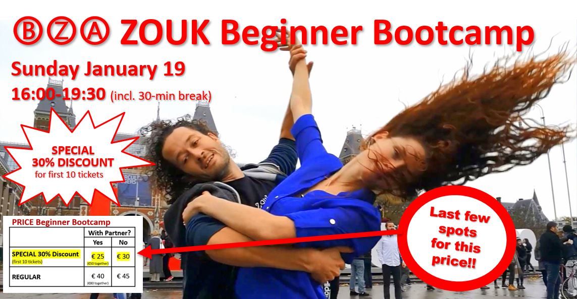 BZA 3h ZOUK Beginner Bootcamp (30% discount first 10 tickets), Gert & Eva