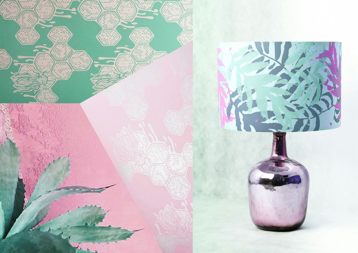 Create unique Lampshade in a day, decorative printing workshop.