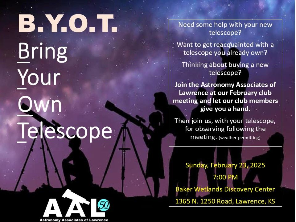 February AAL Club Meeting - Bring Your Own Telescope