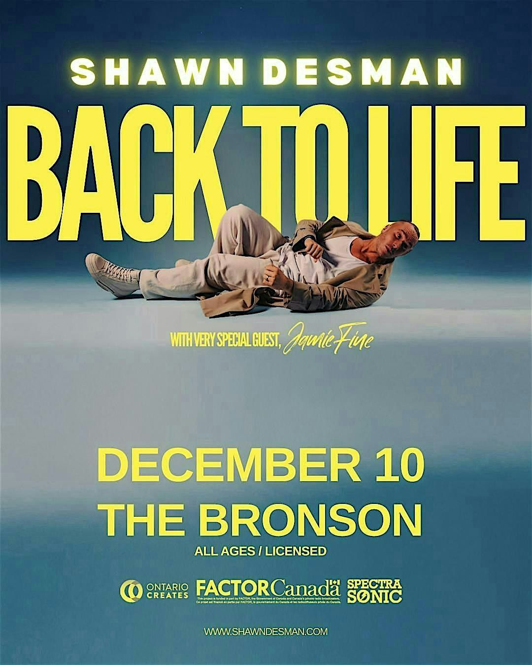Shawn Desman - Back To Life Tour with special guest Jamie Fine