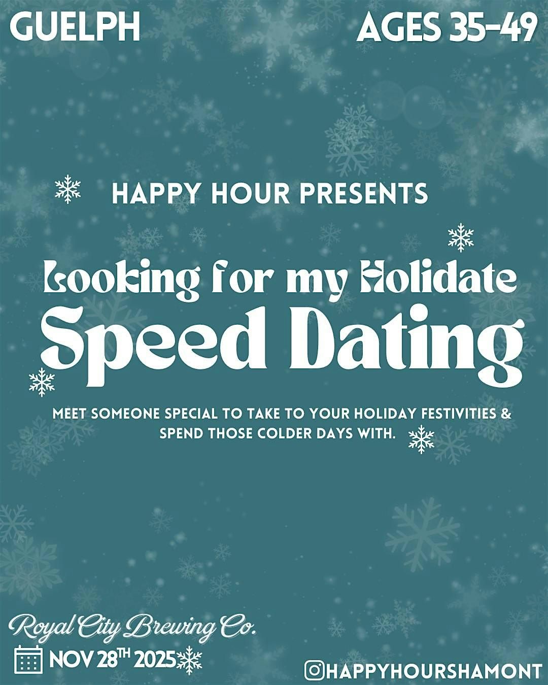 Looking for my Holidate Speed Dating Ages 35-49 @ Royal City Brewing Co.