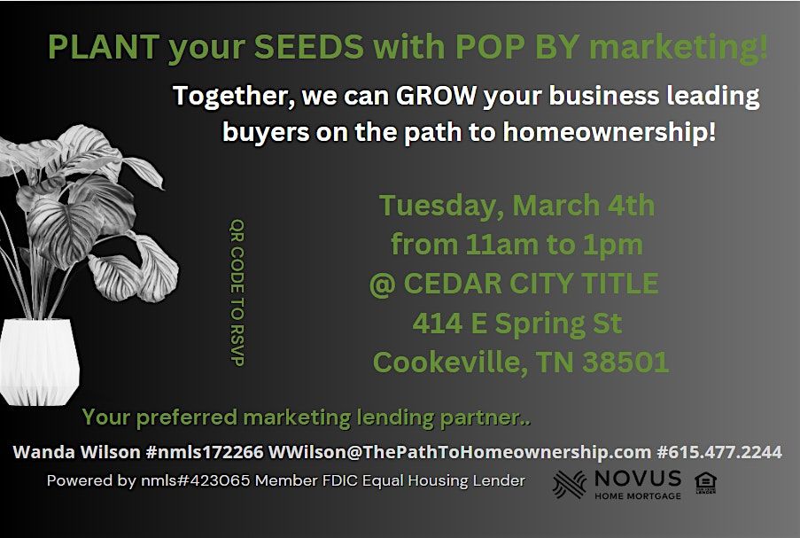 Plant your SEEDS with Pop By Marketing