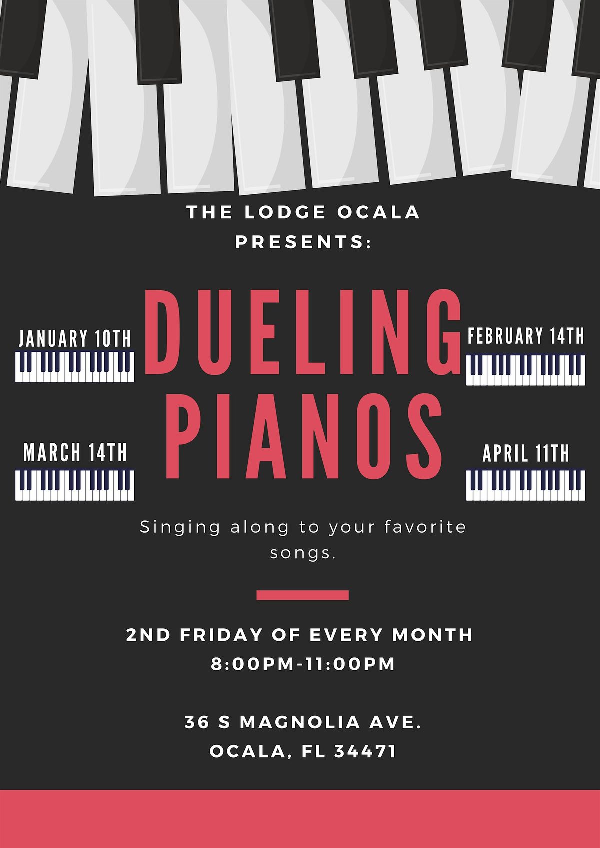 Dueling Pianos at The Lodge Ocala Pub and Eatery.