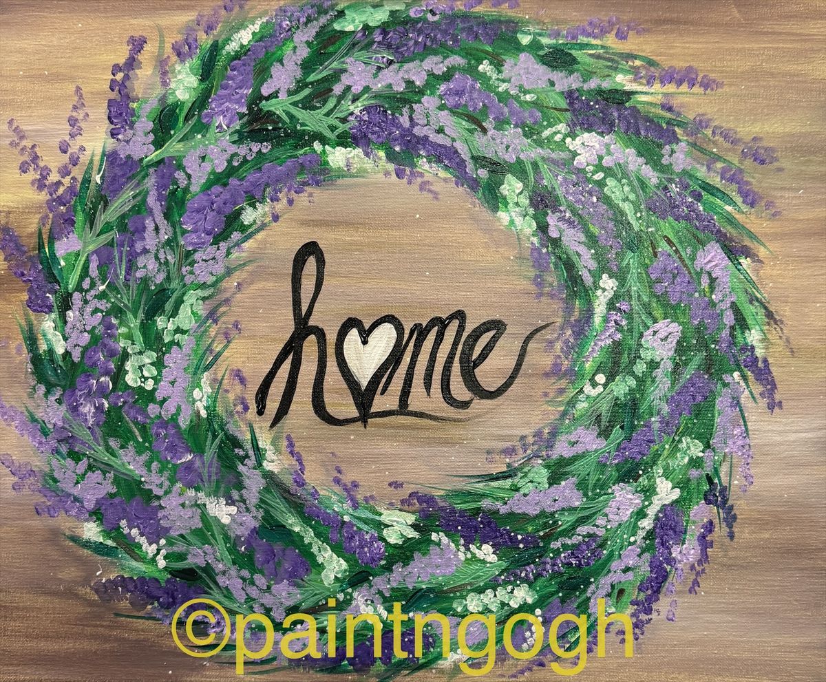 Lavender Wreath Paint and Sip