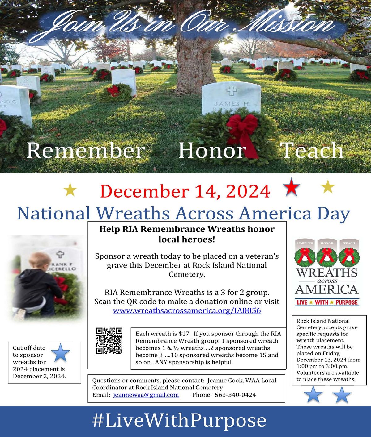 Wreaths Across America - Rock Island Natl Cemetery\/RIA Remembrance Wreaths