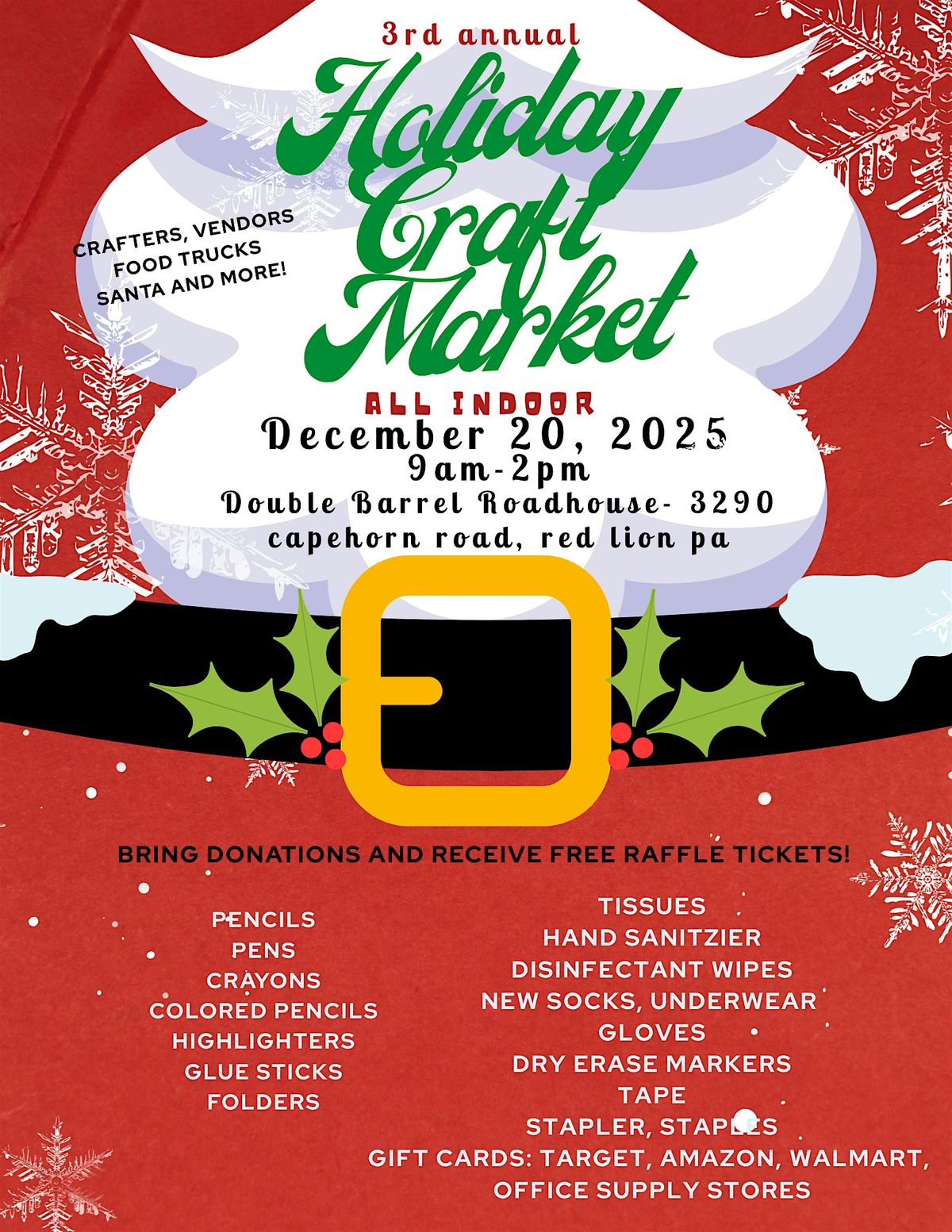 Holiday Craft Market at double barrel roadhouse