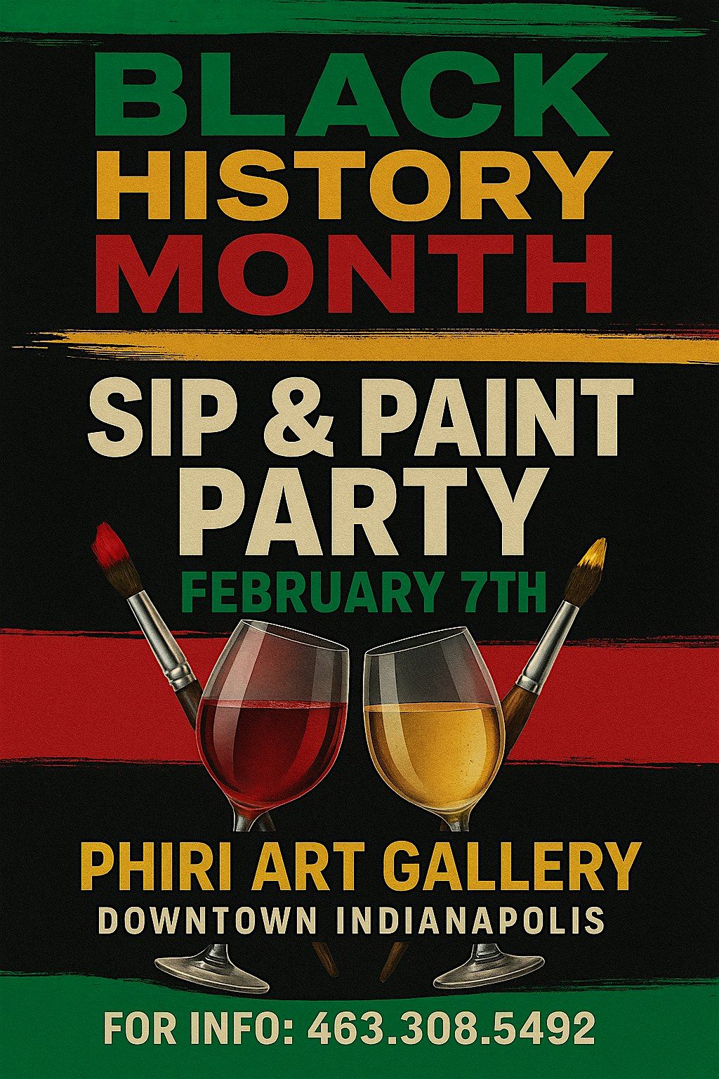 \u2728 Black History Month Sip & Paint Party \u2728