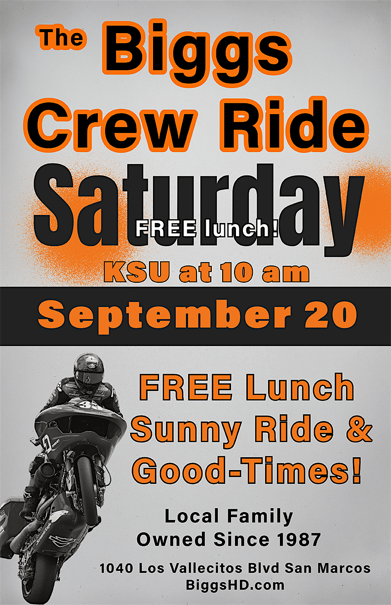 The Biggs Crew Ride and Free Lunch