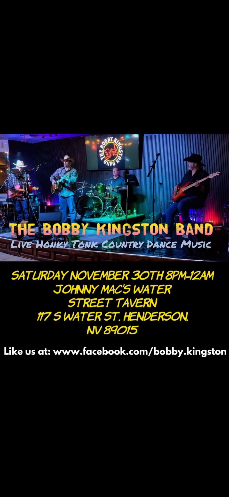 The Bobby Kingston Band Honky Tonkin\u2019 at the new Johnny Mac\u2019s Tavern