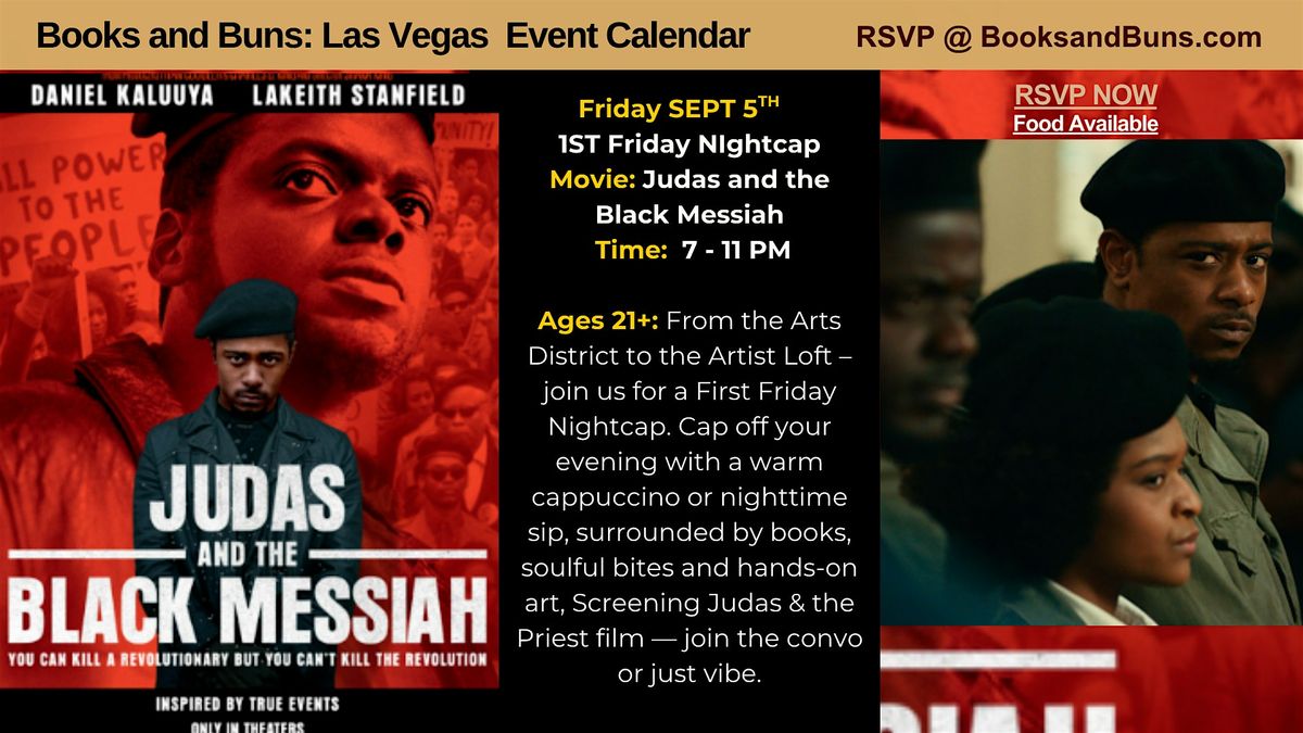 1st Friday Nightcap at Books and Buns:  w\/Judas & the Black Messiah Film