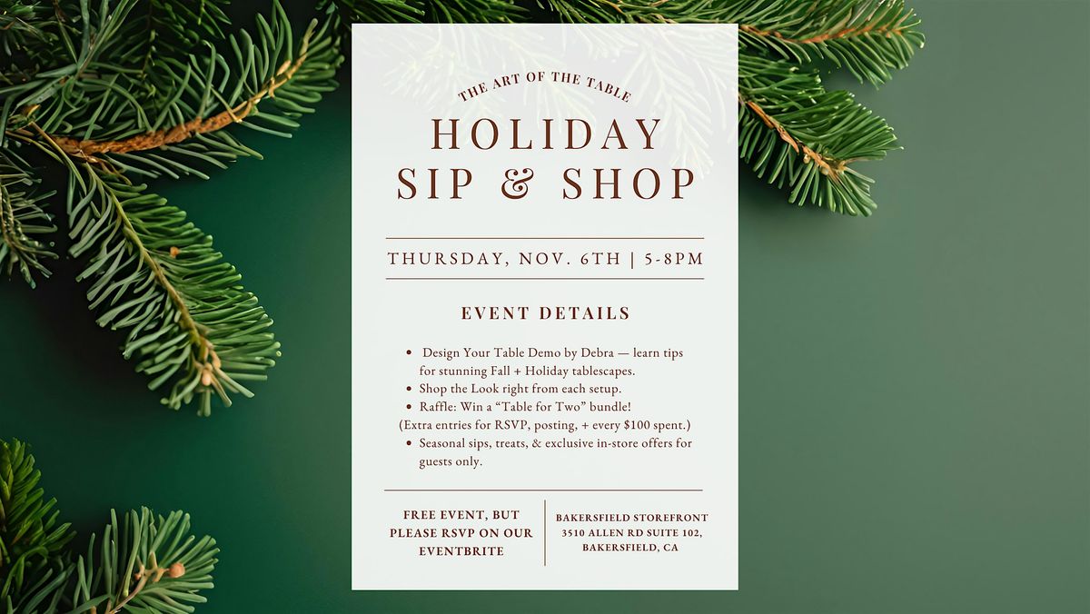 The Art Of The Table: Holiday Sip & Shop