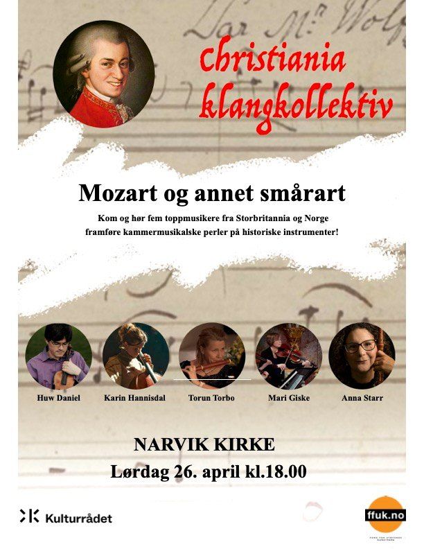 Christiania Klangkollektiv konsert "Mozart og annet sm\u00e5rart"