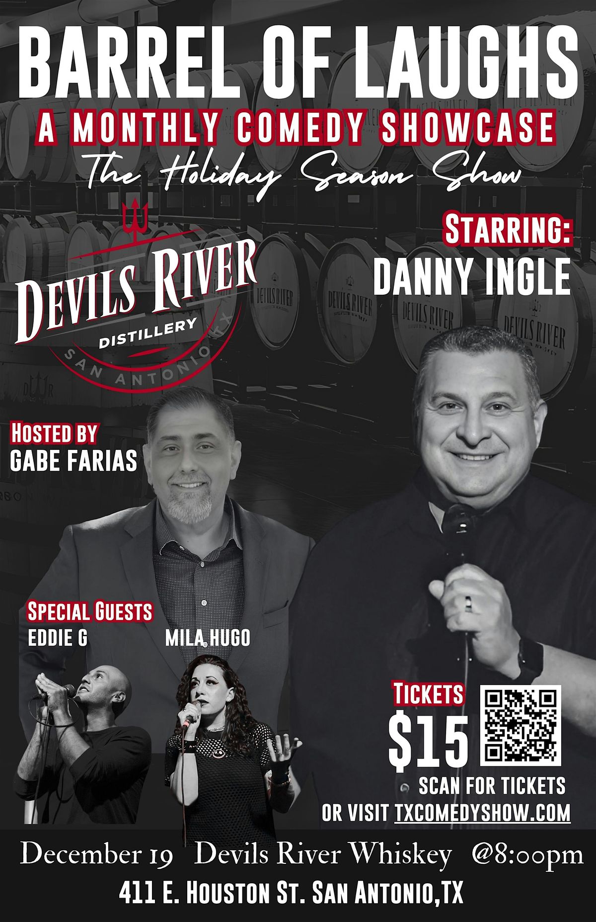 Barrel of Holiday Laughs at Devils River Whiskey featuring Danny Ingle