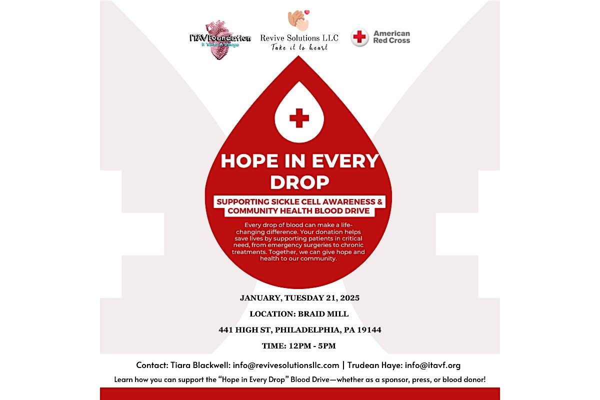 Hope in Every Drop: Supporting Sickle Cell & Community Health