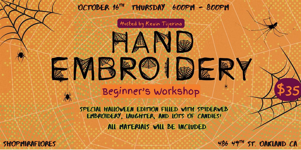Beginner Hand Embroidery Workshop with Kevin