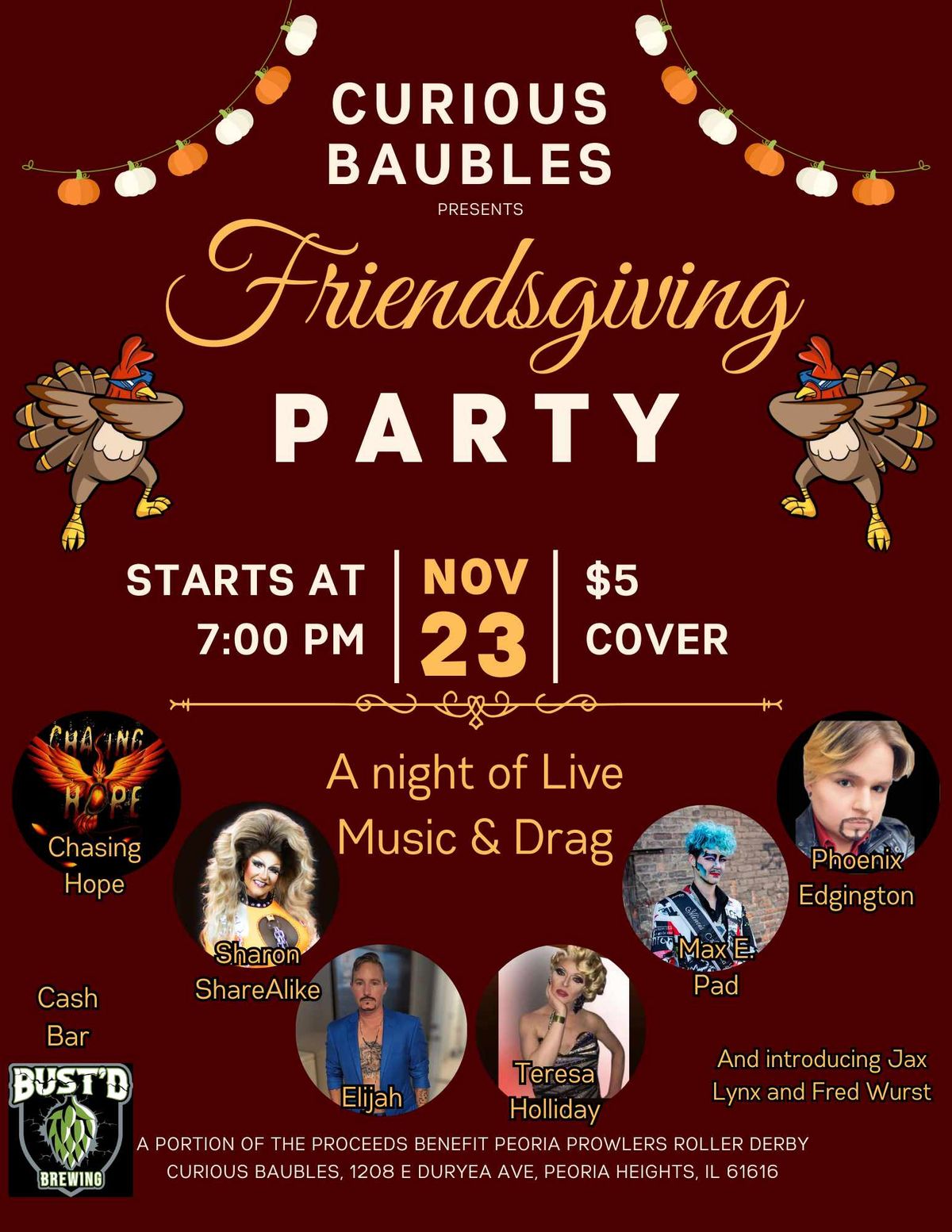 Friendsgiving Party: A Night of Live Music and Drag