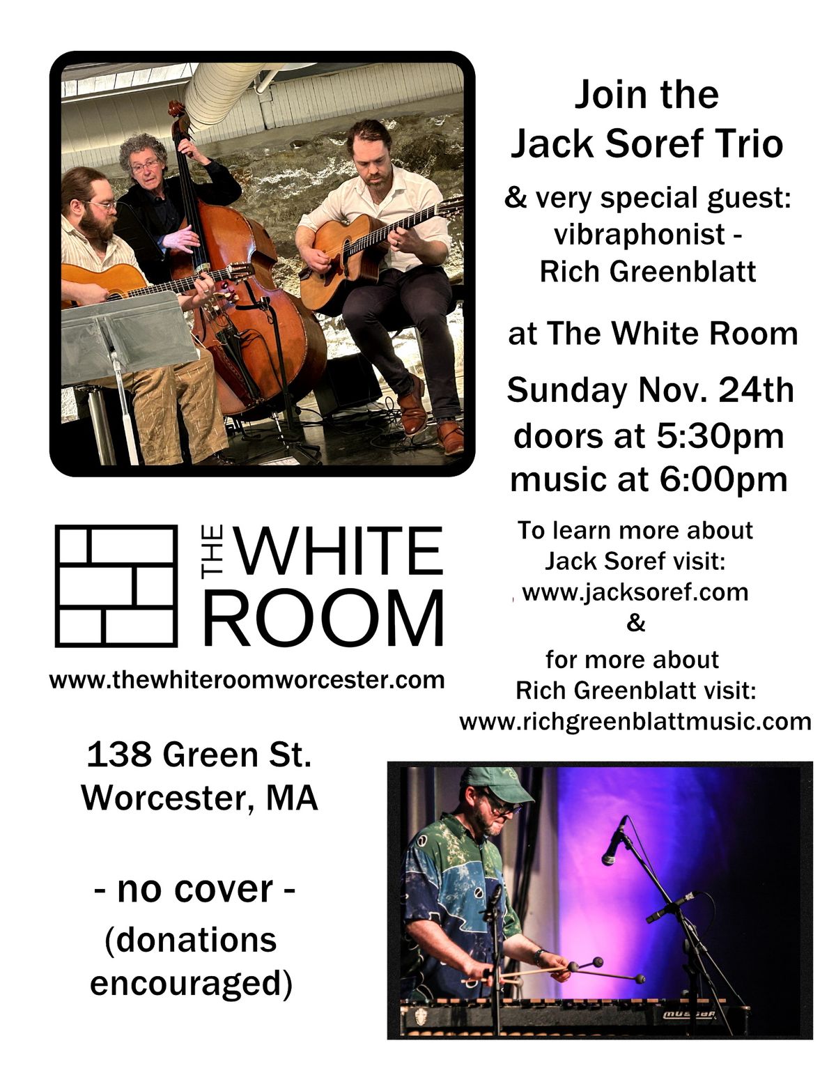 The Jack Soref Trio and Rich Greenblatt @ The White Room 11\/24