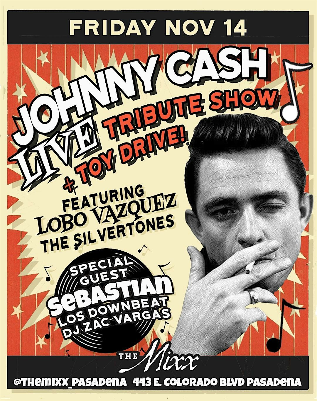 JOHNNY CASH Live Tribute Show & Toy Drive Rockabilly Record Hop