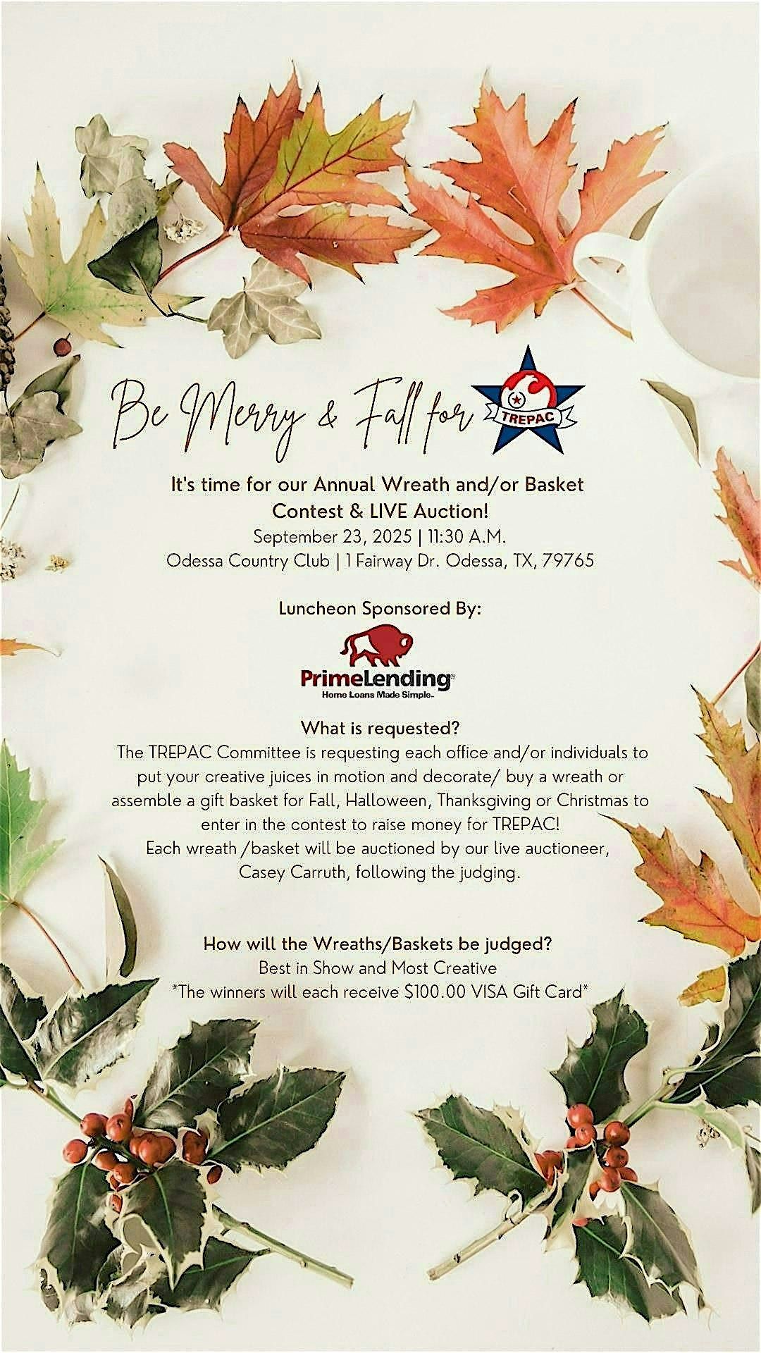 Be Merry & Fall for TREPAC - September Luncheon