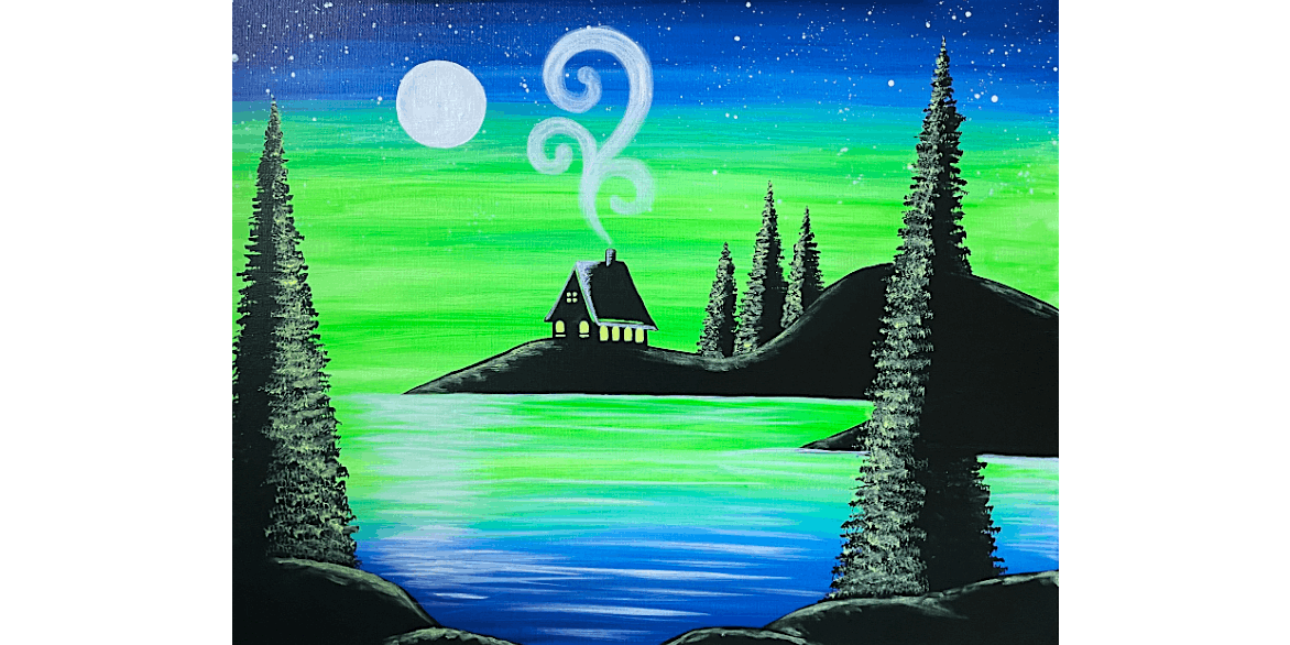 Night at the Lake Cabin - Paint and Sip in Phoenix | Classpop!\u2122