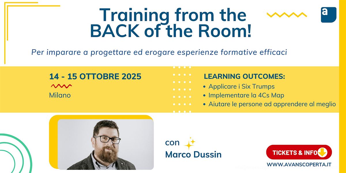 Training from the BACK of the Room! Workshop - ottobre 2025