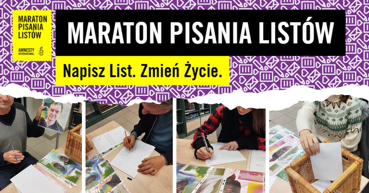 MARATON PISANIA LIST\u00d3W z Amnesty International na Rynek 58