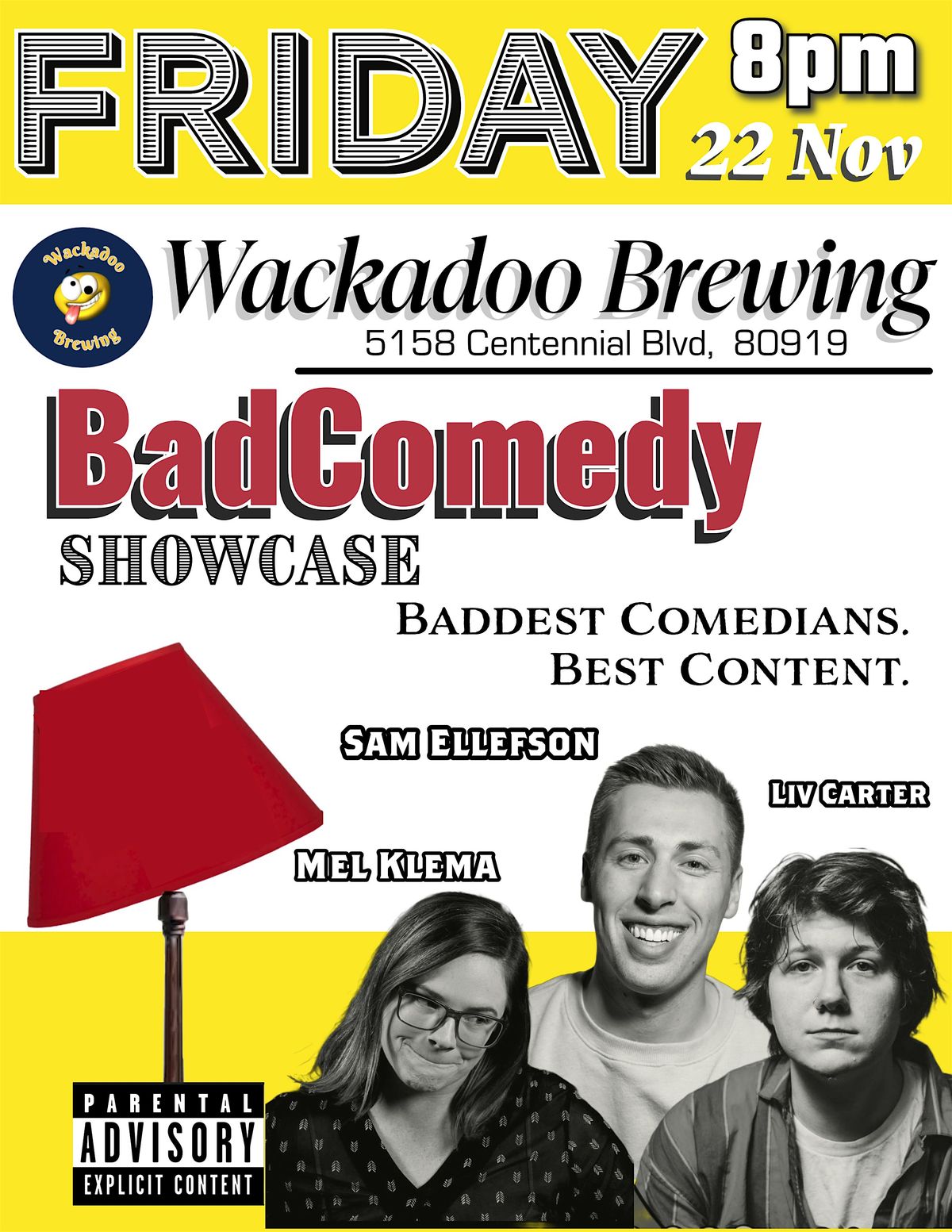 BadComedy Showcase at Wackadoo Brewing