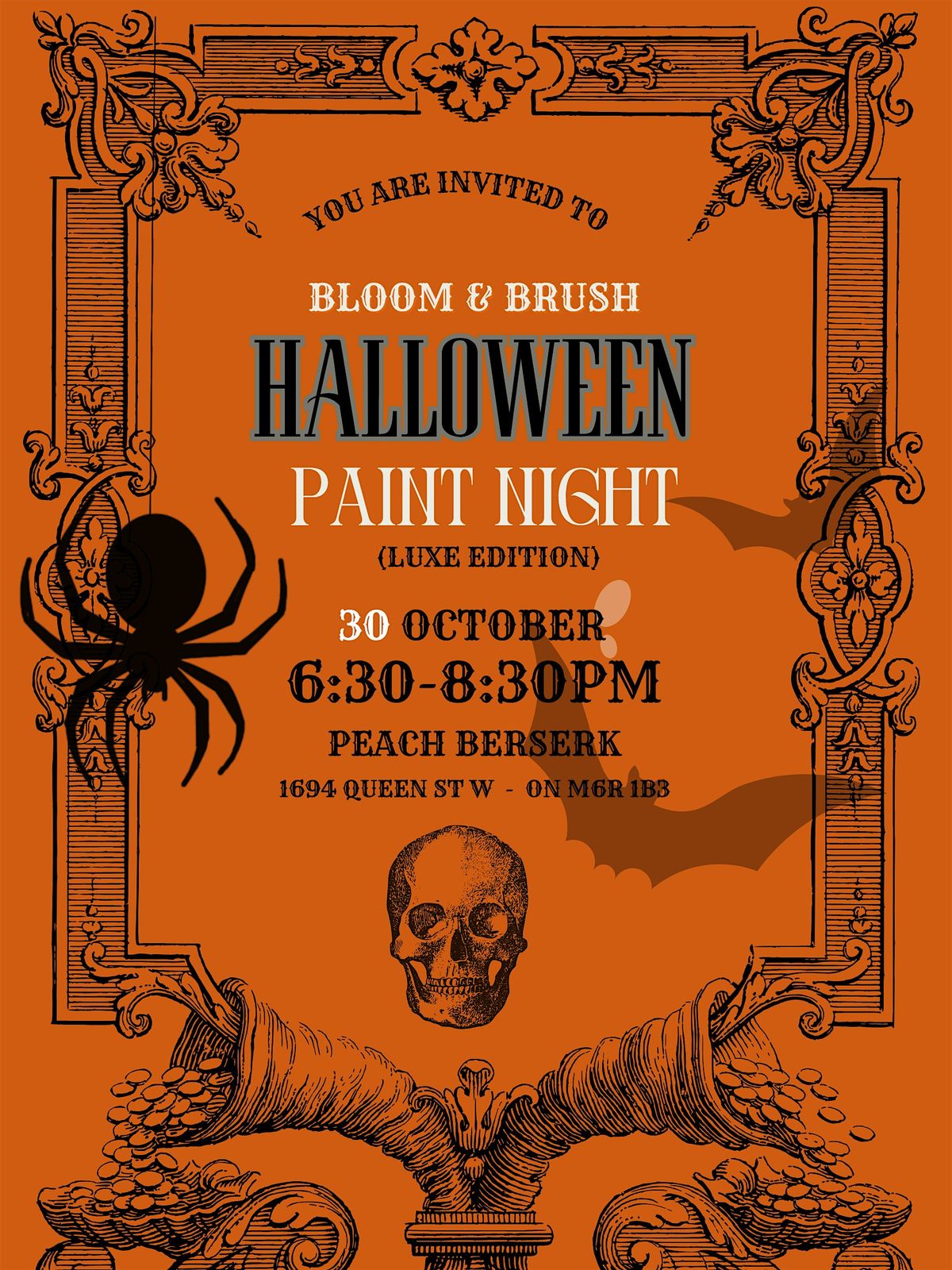 Halloween Luxe Paint Night: Drinks, Snacks & Spooky Fun!