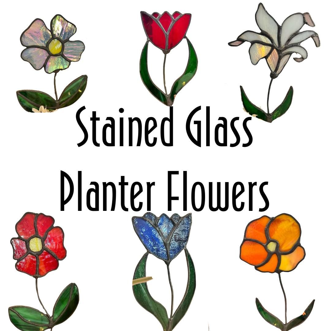 Stained Glass Planter Flowers with Studio Renaissance LLC