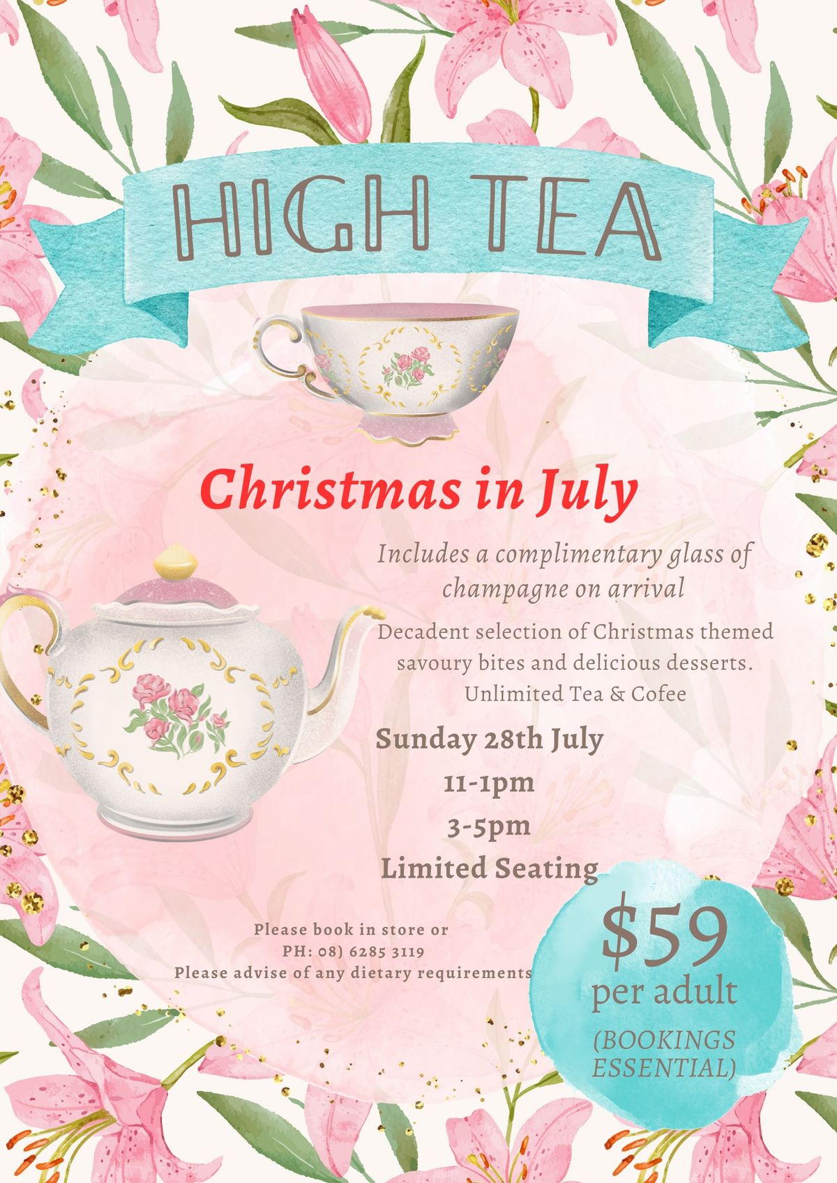 Christmas in July Themed High Tea