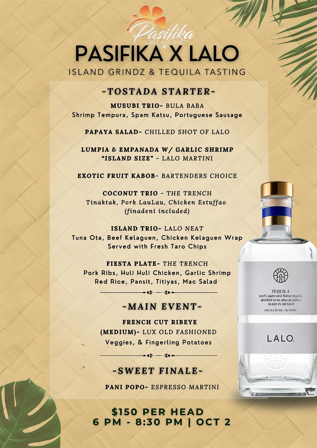 Pasifika x Lalo Tequila Pairing Dinner