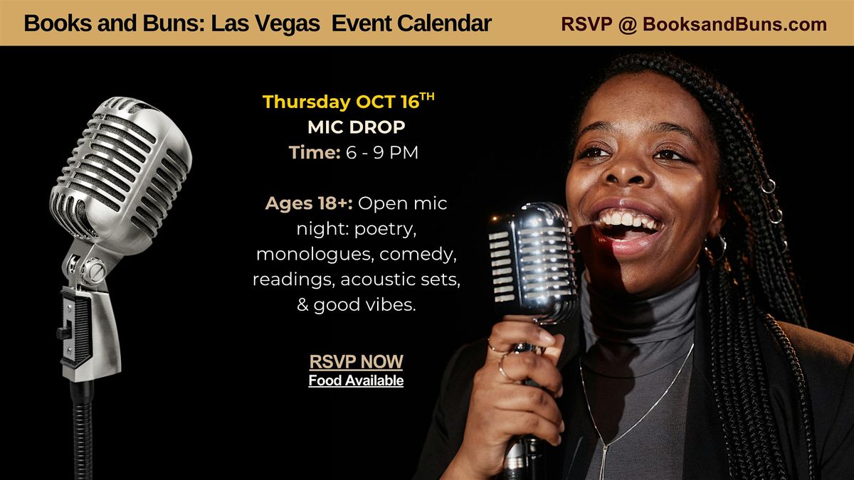 3rd Thursday MIC DROP: Open Mic Night at Books and Buns: A Black Arts Hub