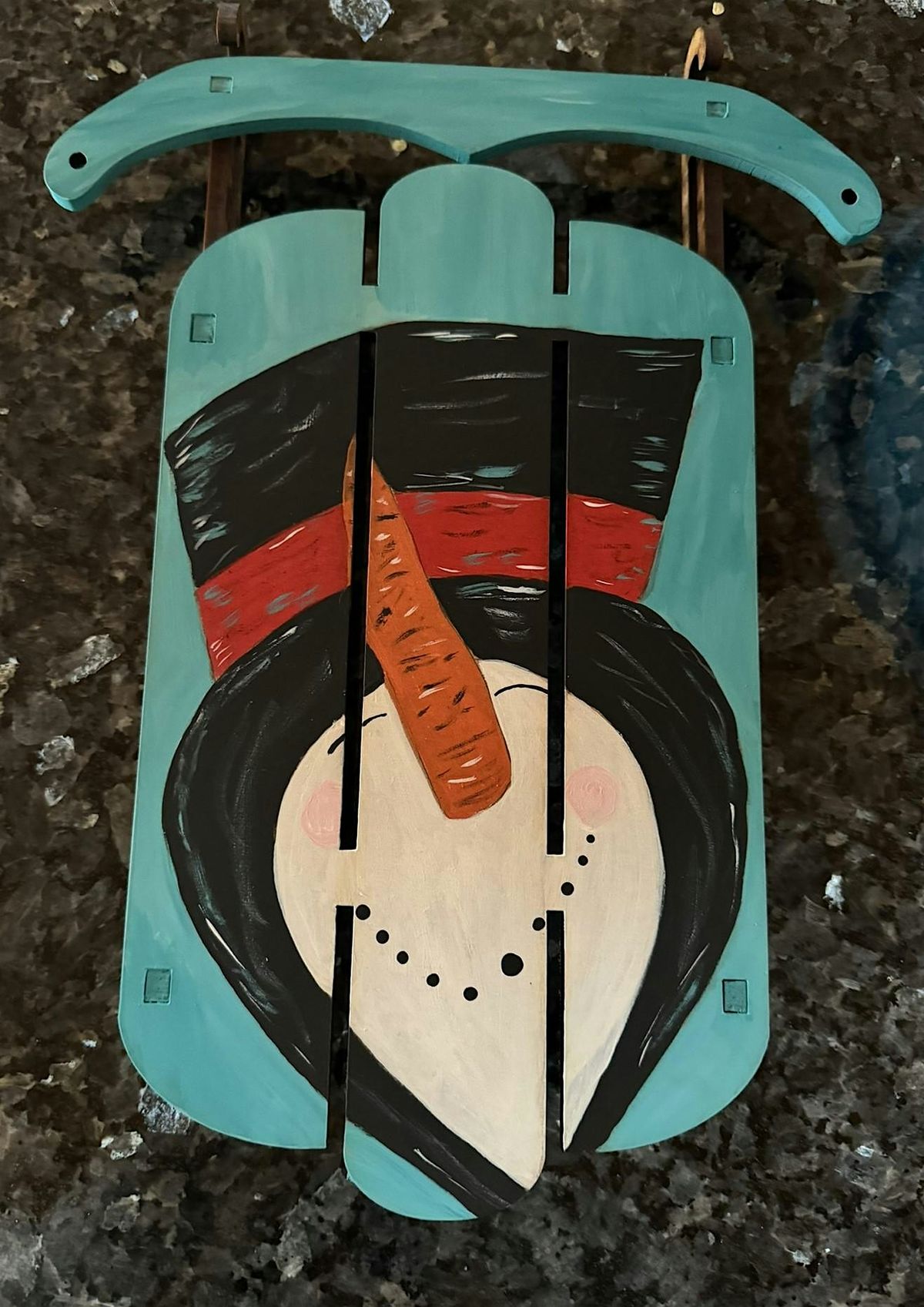 Paint Party - 18" MDF Wood Sled - Cardinal or Snowman Face