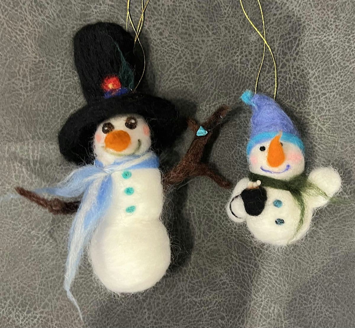 Needle Felting Snowman Ornament Class 11\/23\/24