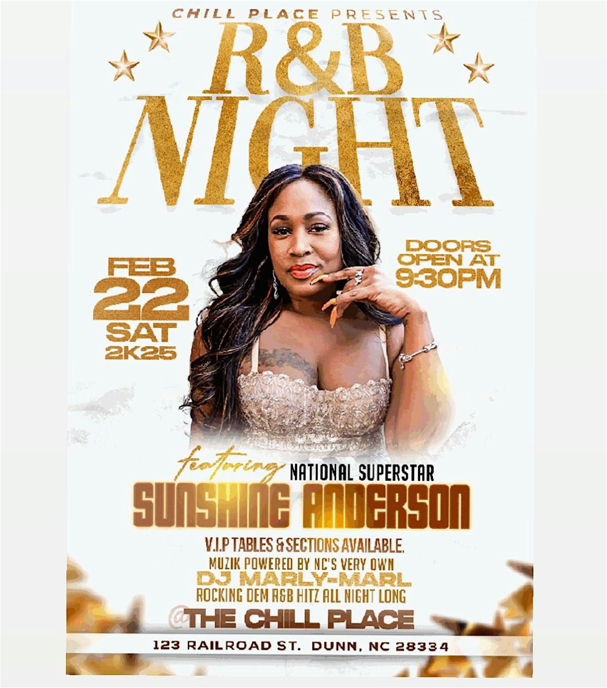 RNB night with Special Performer Sunshine Anderson