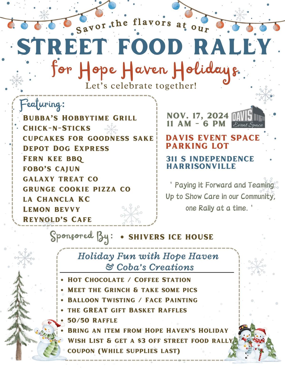 Street Food Rally for Hope Haven Holidays ~ Harrisonville, MO