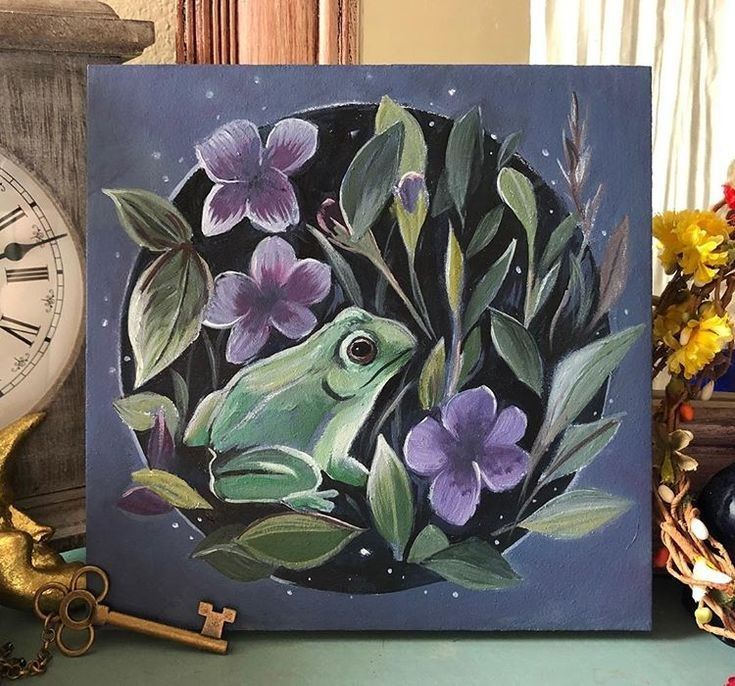 Frog with Flowers