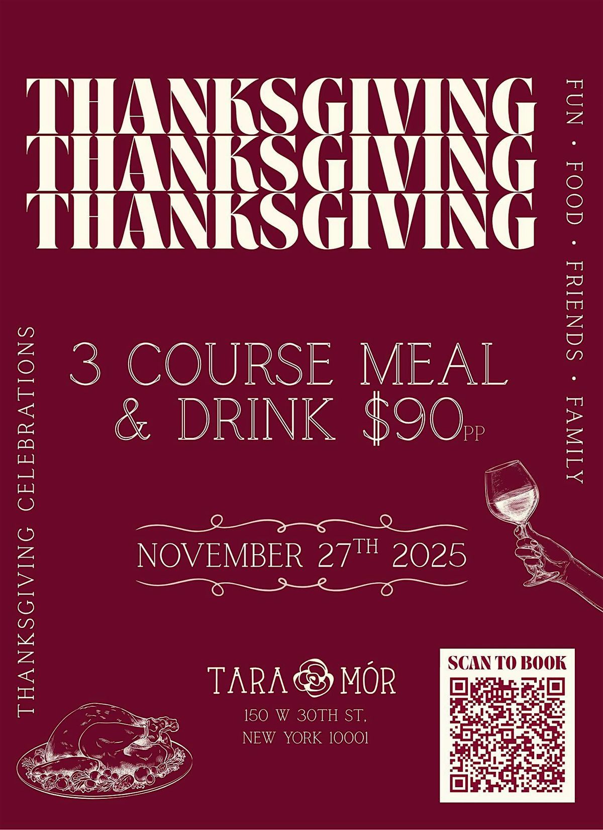 Best Thanksgiving Dinner in NYC at Tara Mor