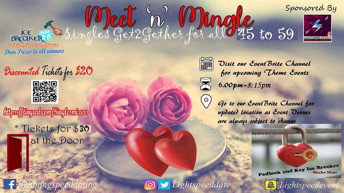 Tampa Singles Mix and Mingle : New Opportunity 2 find love (45 to 59 age)